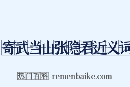 寄武当山张隐君近义词是什么意思的图片